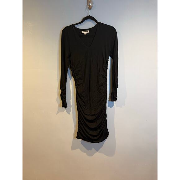 Boden Dresses & Skirts - Boden Ruched Black Long Sleeve Midi Dress (Size 6R)